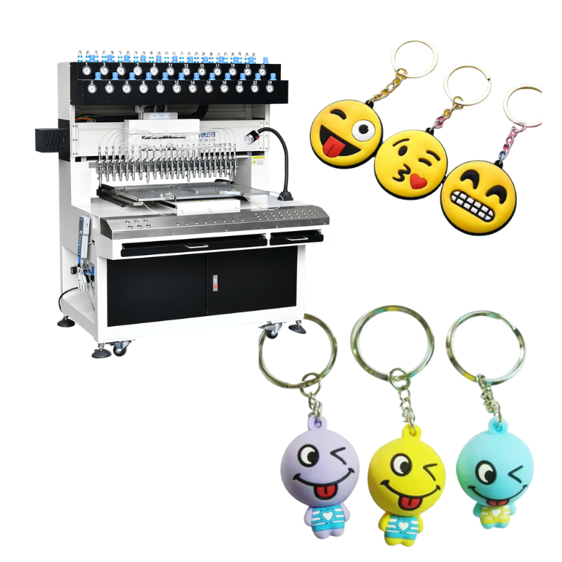 ميني Emoticon ناعمة PVC Keychain ملء آلة